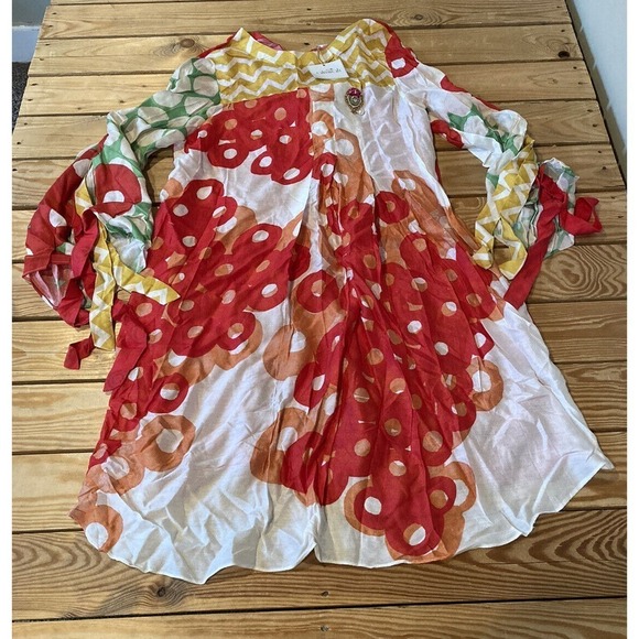Almirah Dresses & Skirts - NWT Almirah Patterned Flare Sleeve Dress Size Medium Women’s Red